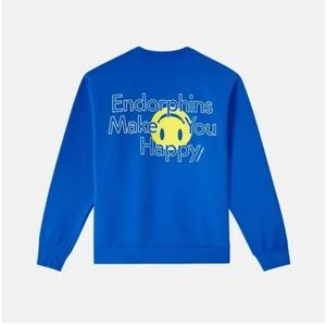 Outdoor Voices - Endorphins Make You Happy Blue Crew Sweatshirt